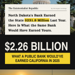 California What If California Owned Its Own Bank?$2.26 Billion a Year, No New Taxes